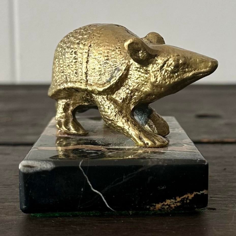 Vintage Boho Armadillo Statue - Side view