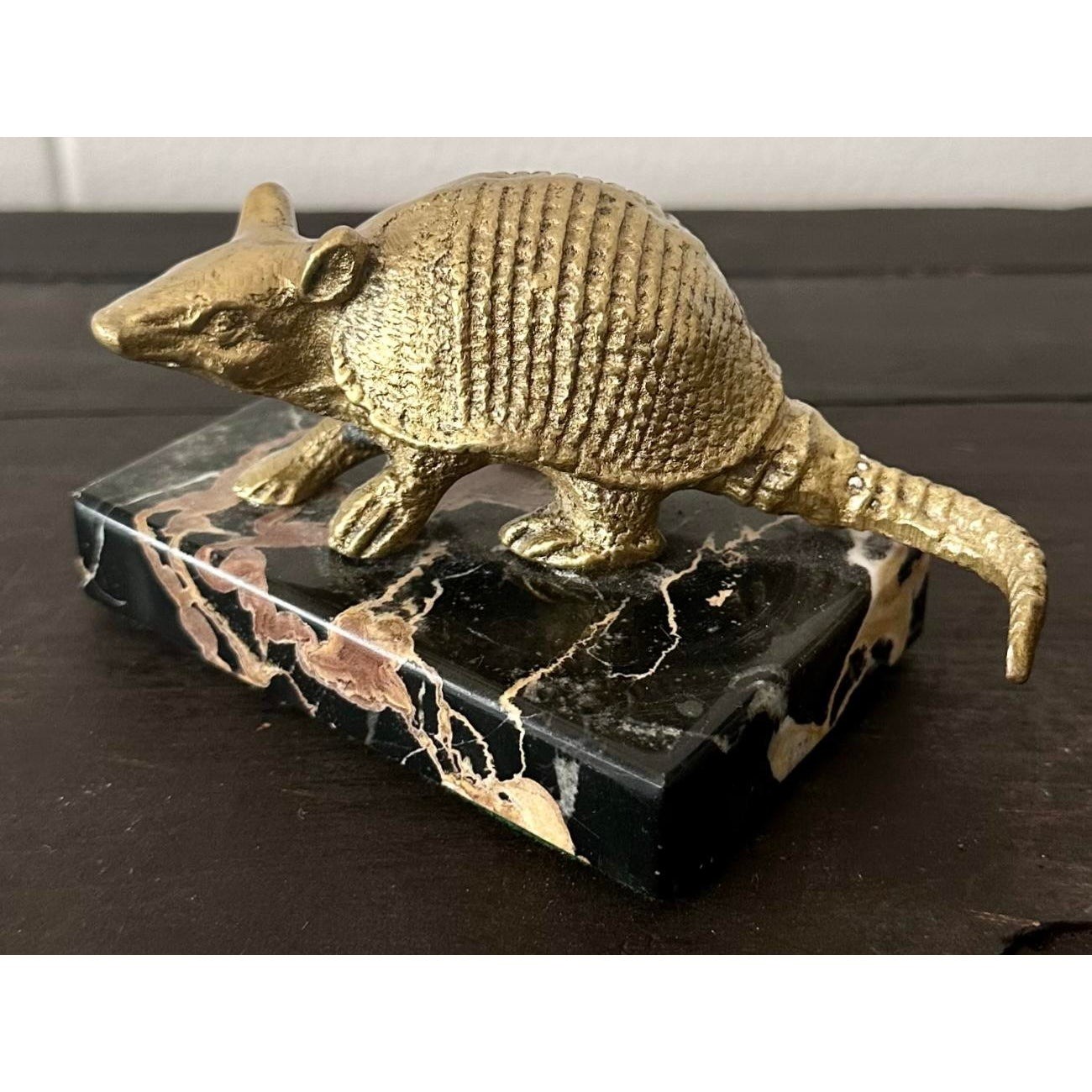 Vintage Boho Armadillo Statue - Top view