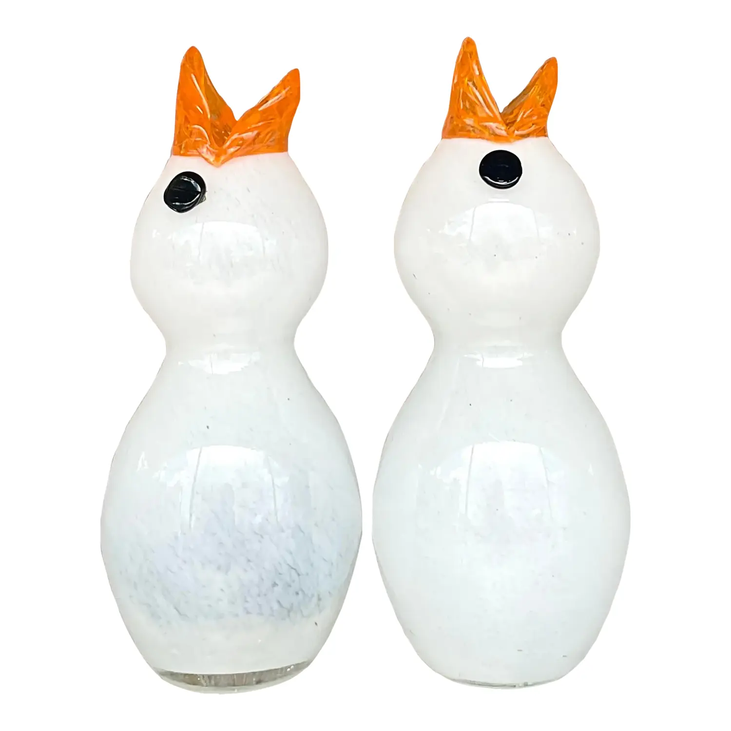 Vintage Boho Art Glass Bird Vases - a Pair