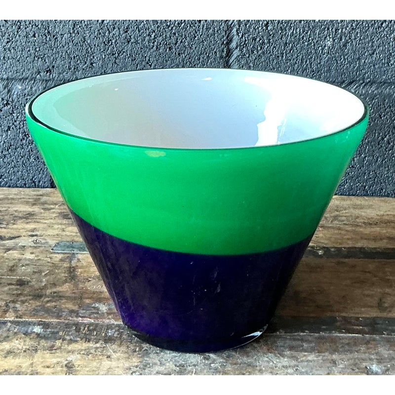 Vintage Boho Art Glass Bowl After Murano - Detail view