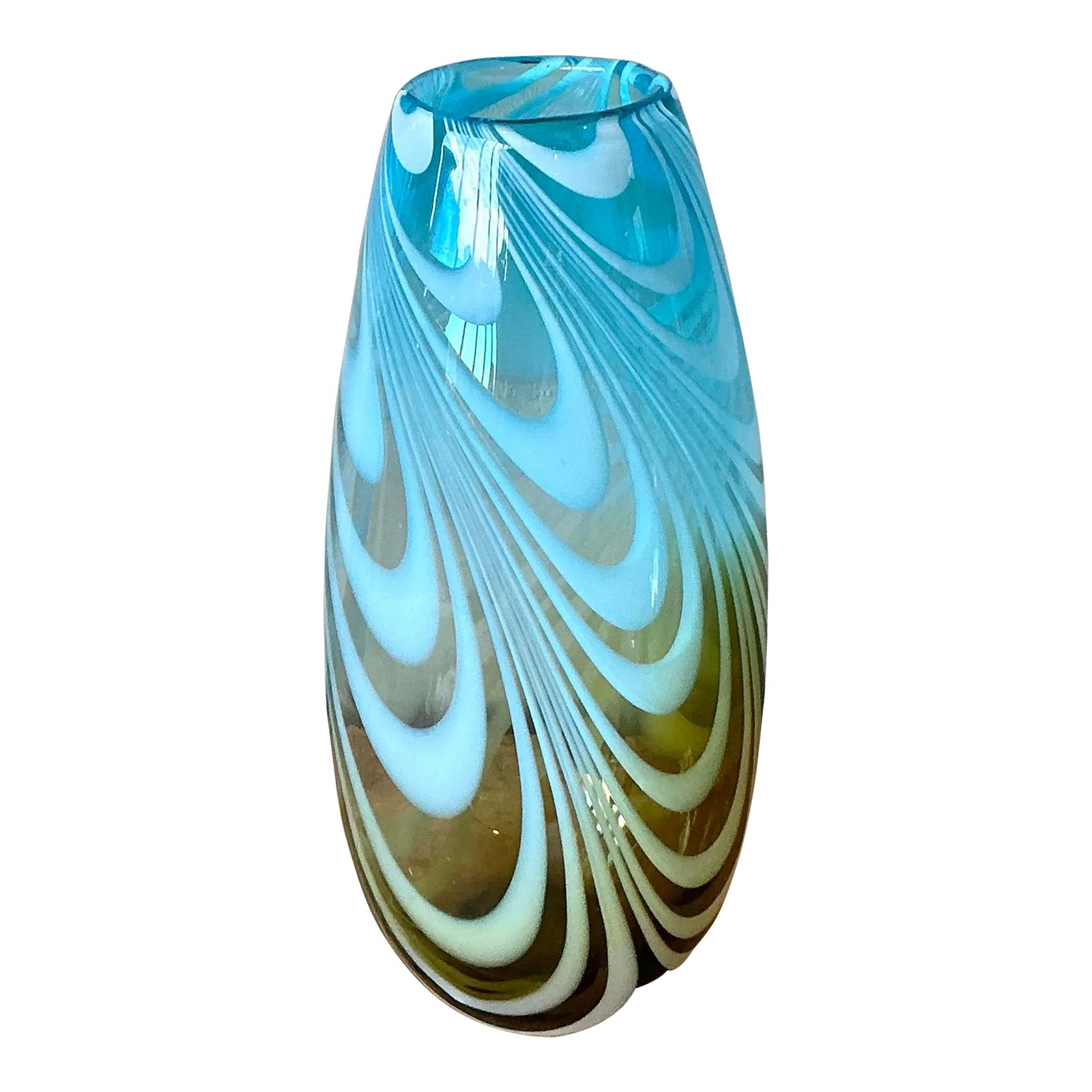 Vintage Boho Art Glass Vase - Detail view