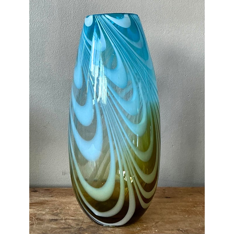 Vintage Boho Art Glass Vase - Back view