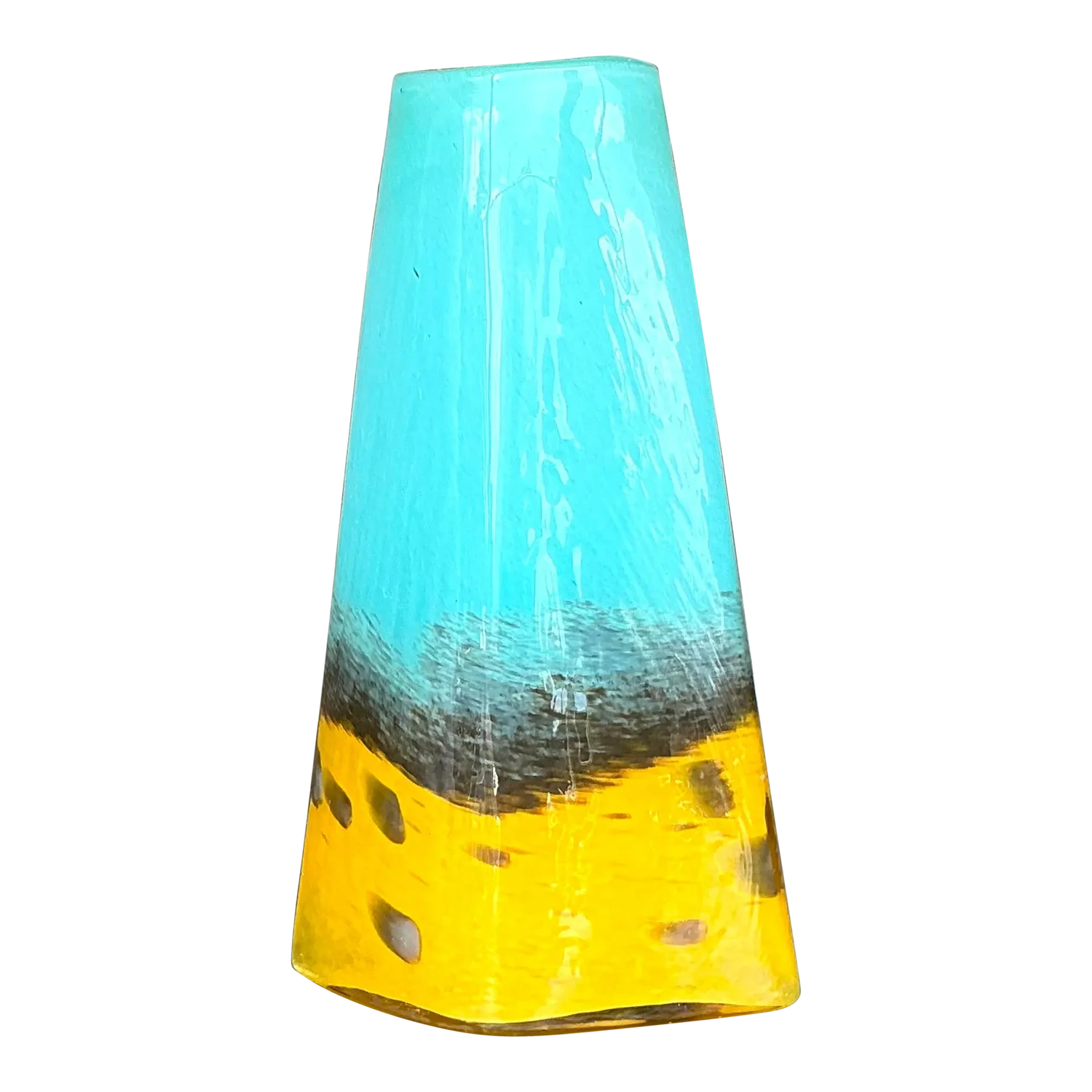 Vintage Boho Art Glass Vase - Detail view