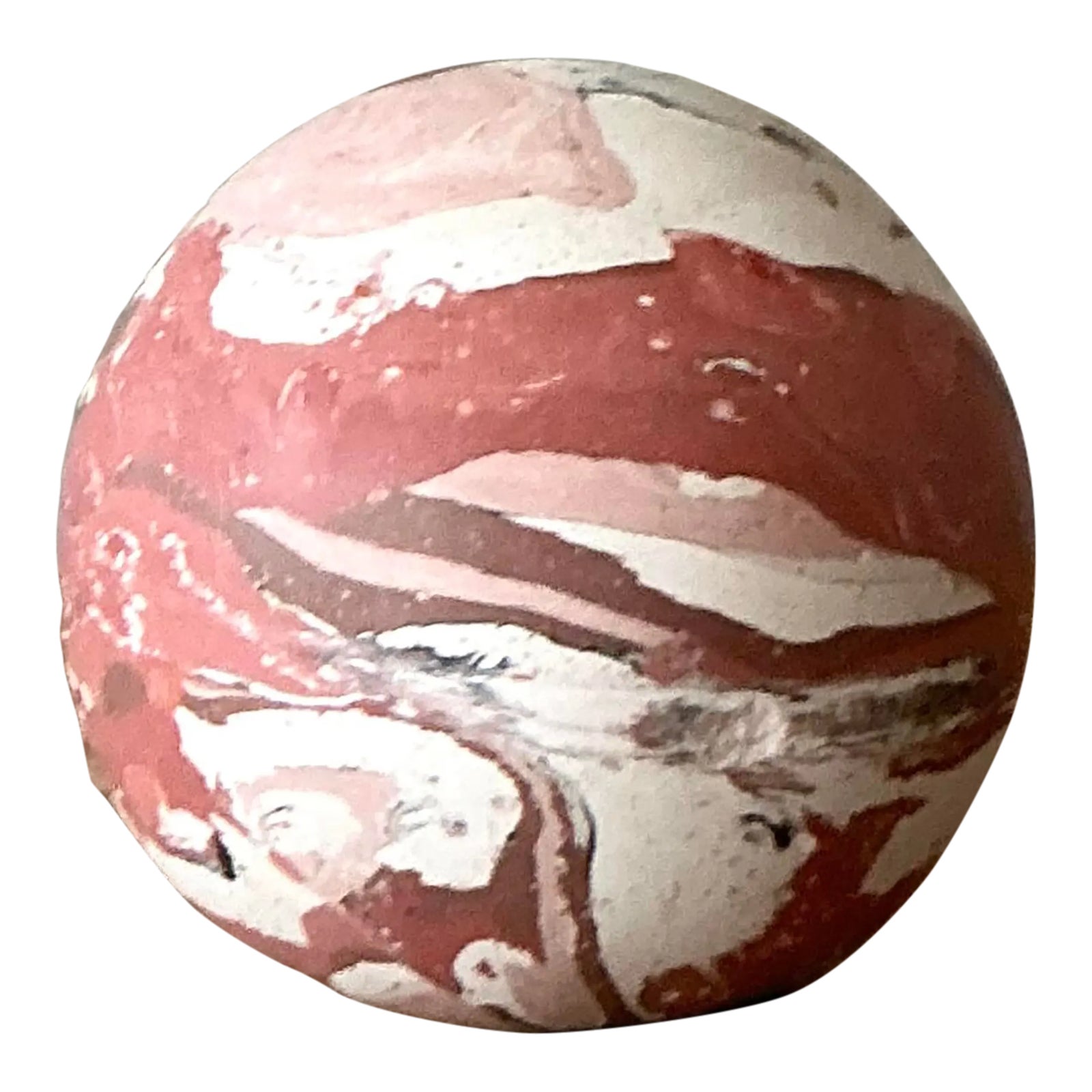 Vintage Boho Artisanal Scagliola Pigmented Plaster Sphere