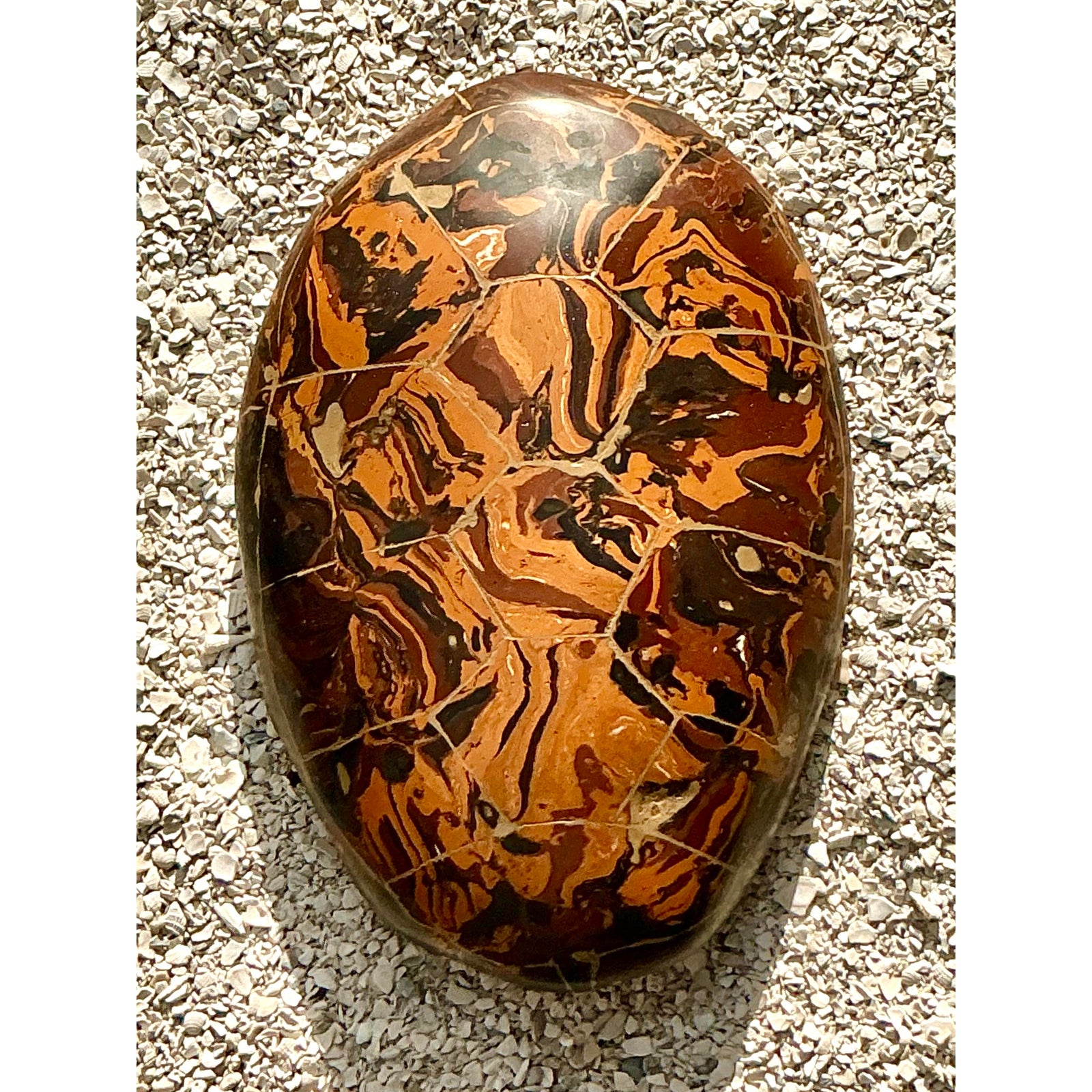 Vintage Boho Artisinal Pigmented Plaster Scagliola Turtle Shell - Detail view