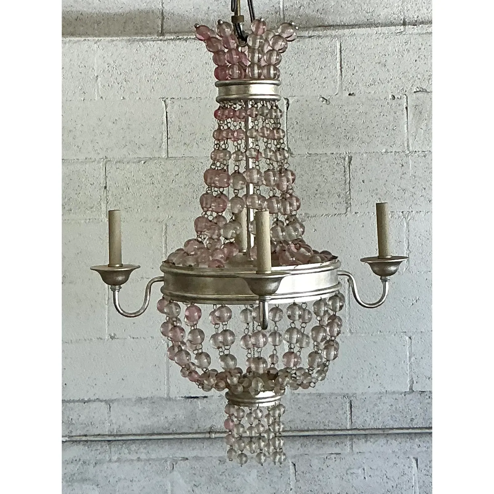 Vintage Boho Beaded Chandelier - Back view