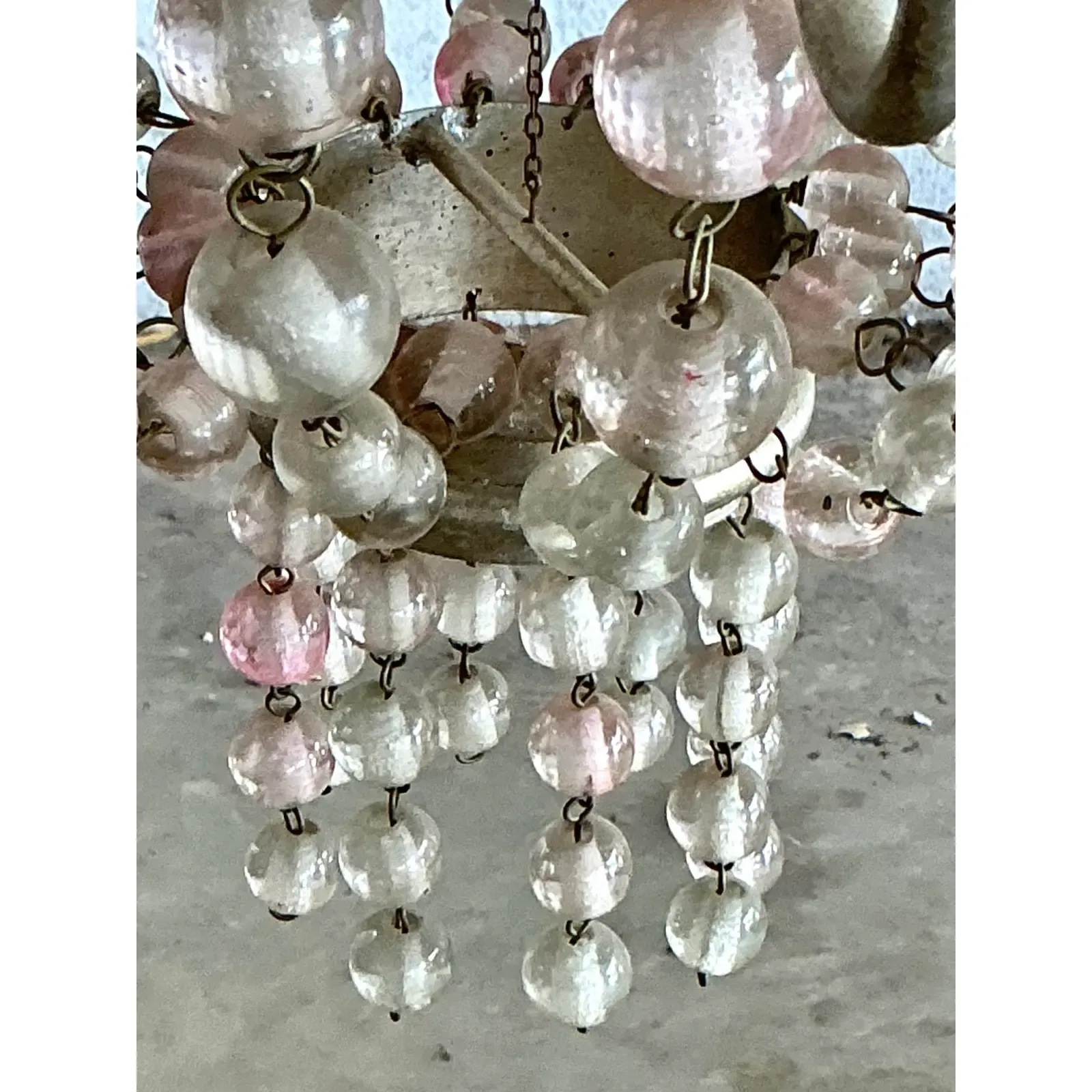 Vintage Boho Beaded Chandelier - Top view