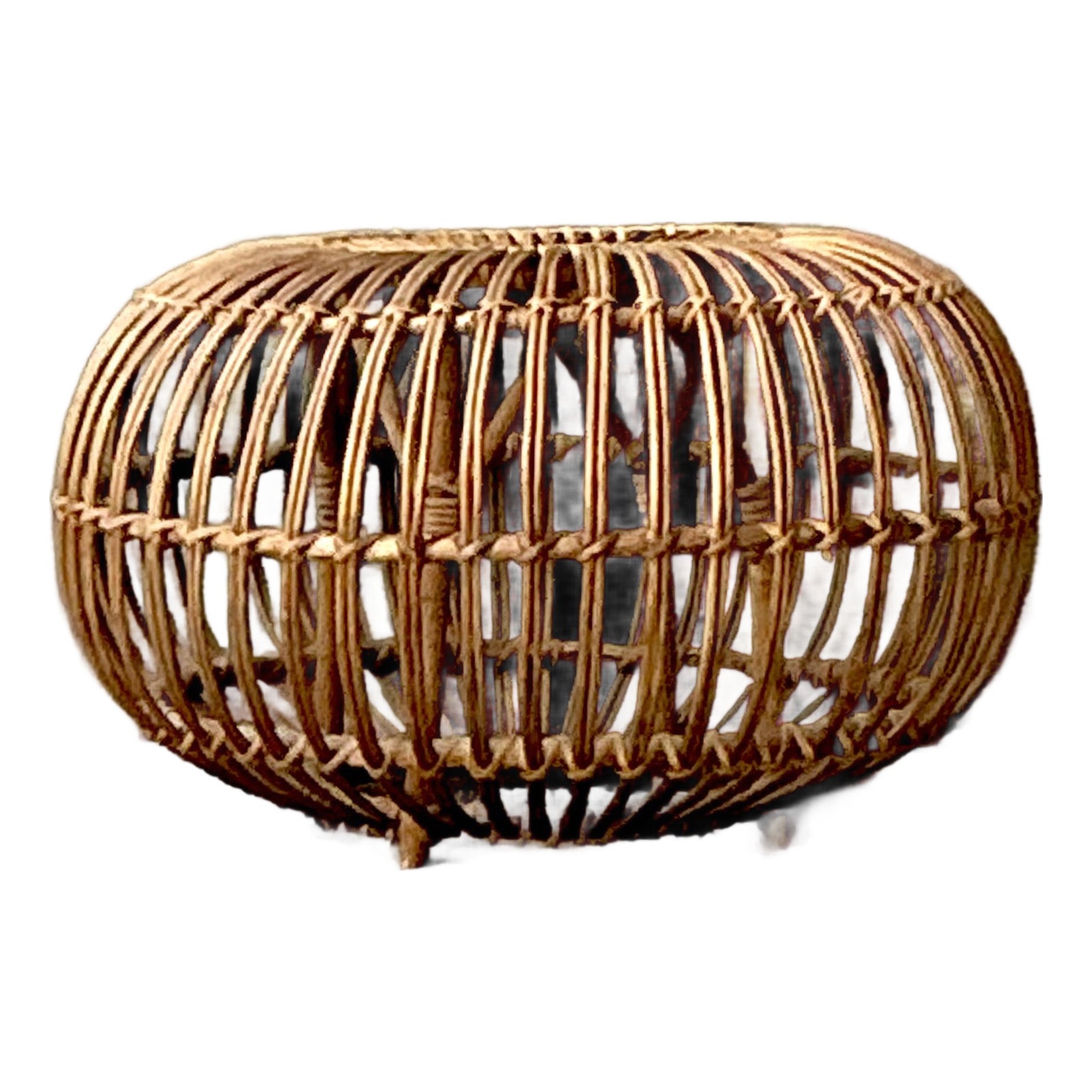 Vintage Boho Bent Rattan Low Table After Albini