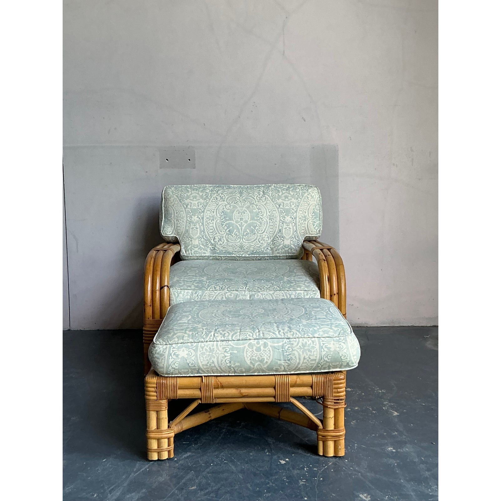 Vintage Boho Bielecky Brothers Lounge Chairs With Ottoman - Side view