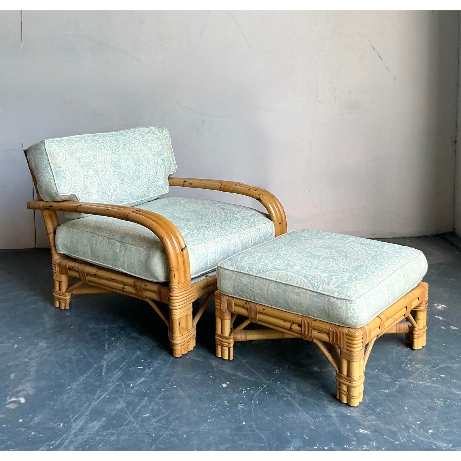 Vintage Boho Bielecky Brothers Lounge Chairs With Ottoman - Top view