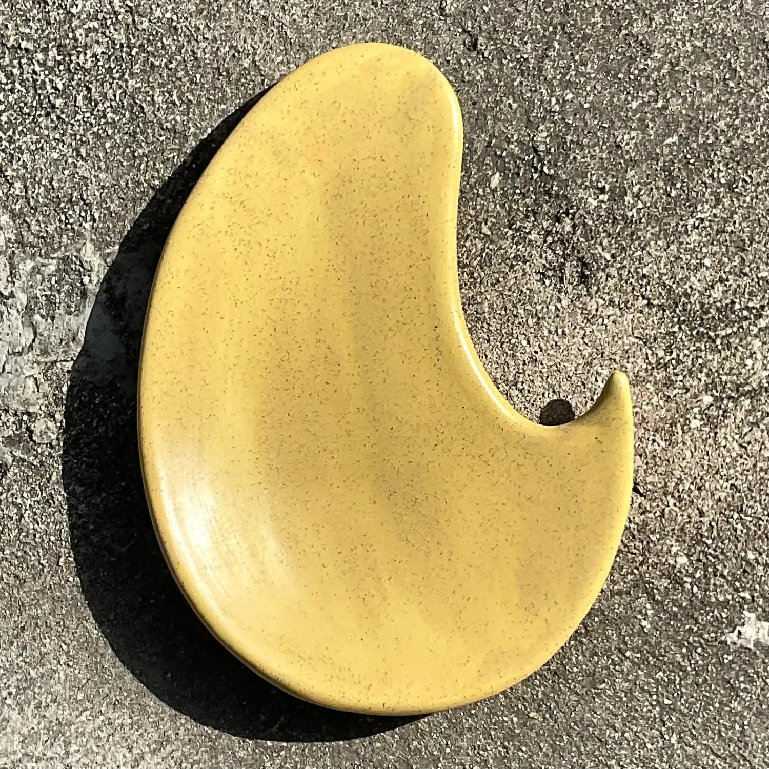 Vintage Boho Biomorphic Glazed Ceramic Platter - Back view