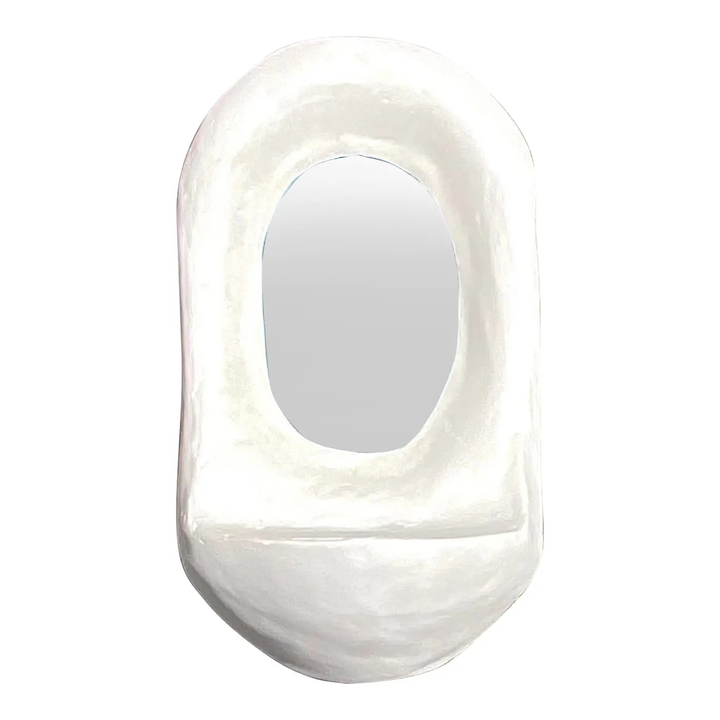 Vintage Boho Biomorphic Plaster Mirror