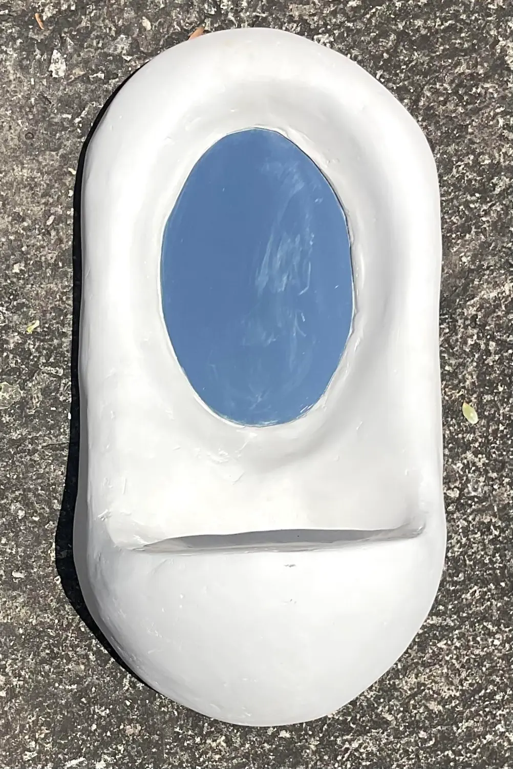 Vintage Boho Biomorphic Plaster Mirror - Back view