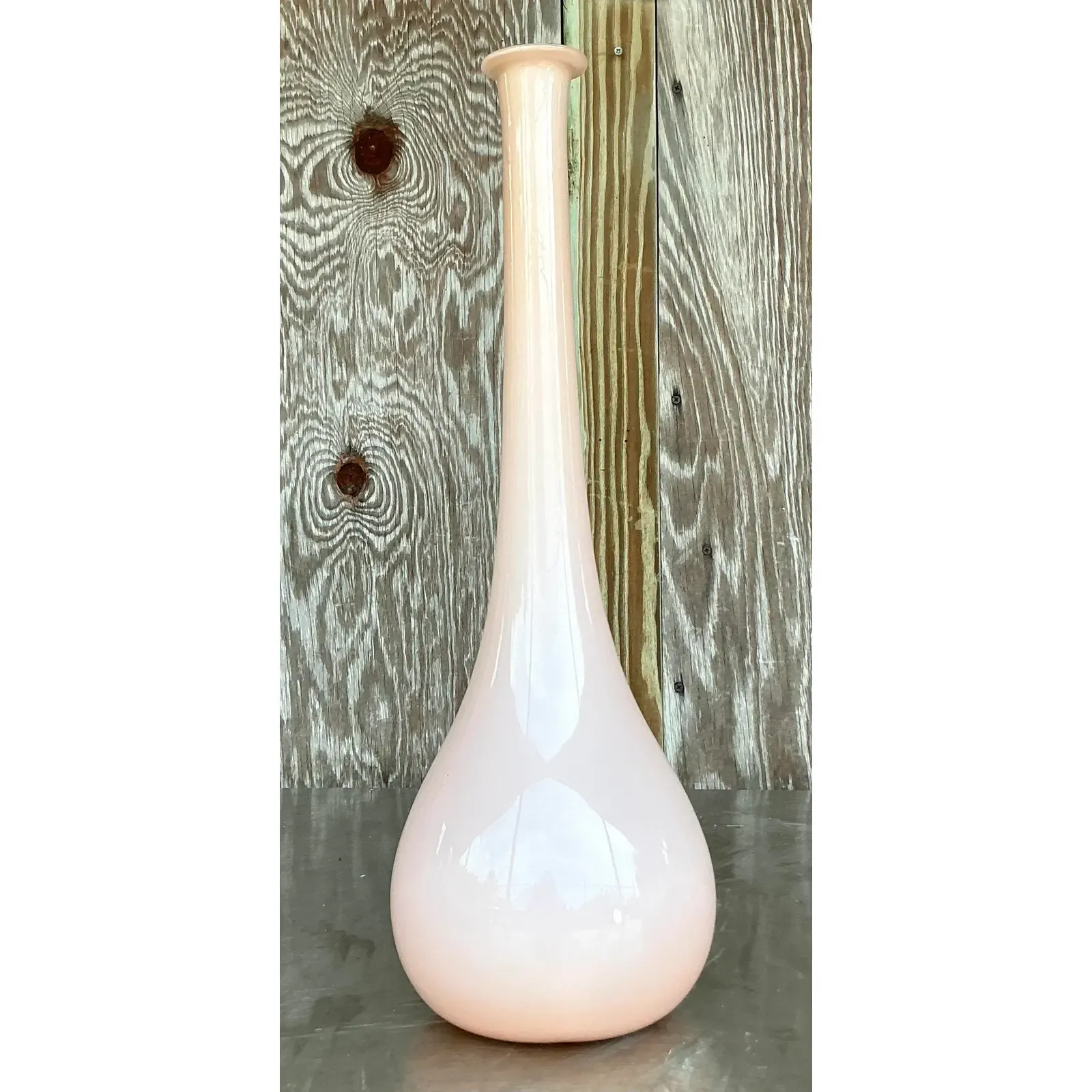 Vintage Boho Blown Glass Vase - Top view