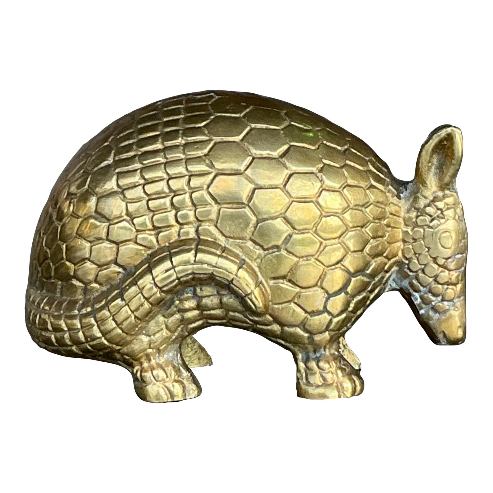 Vintage Boho Brass Armadillo - Detail view