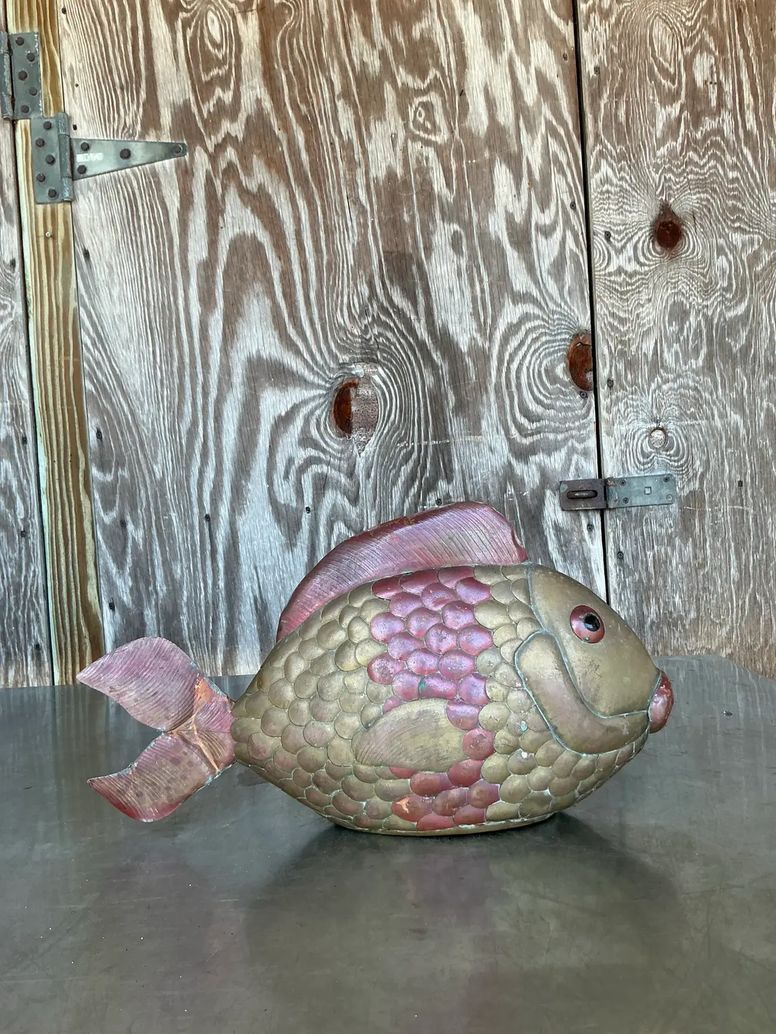 Vintage Boho Brass Fish After Sergio Bustamante - Back view