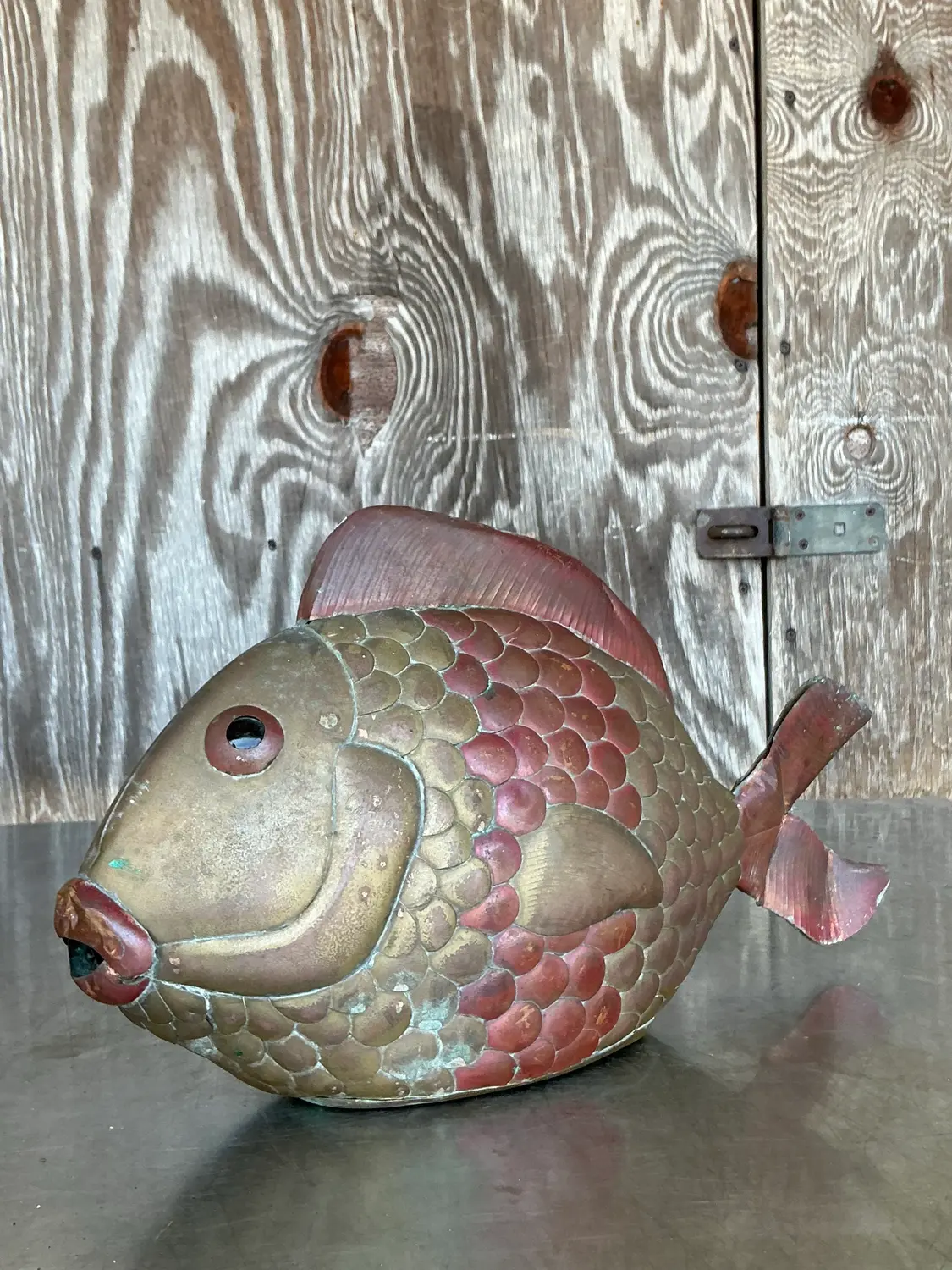 Vintage Boho Brass Fish After Sergio Bustamante - Top view