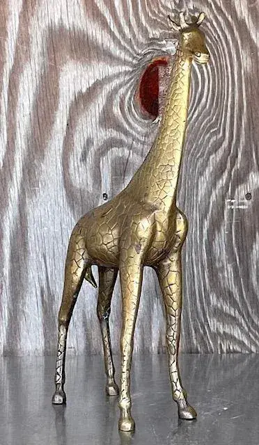 Vintage Boho Brass Giraffe - Back view