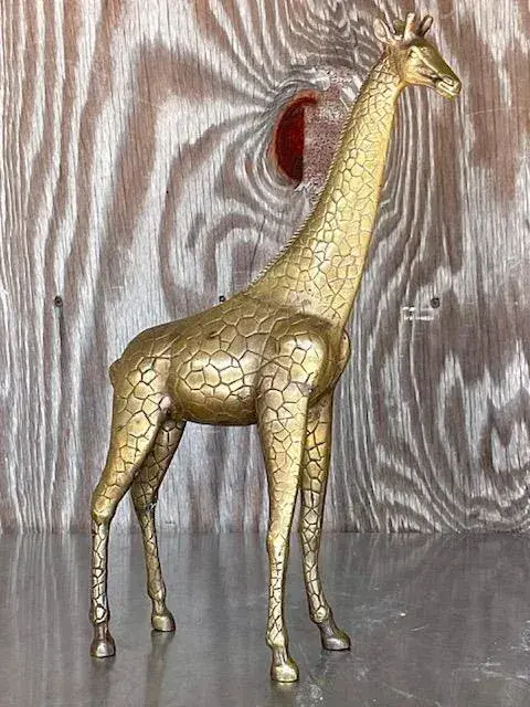 Vintage Boho Brass Giraffe - Detail view