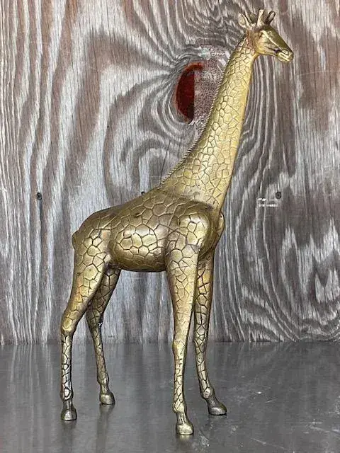 Vintage Boho Brass Giraffe - Top view