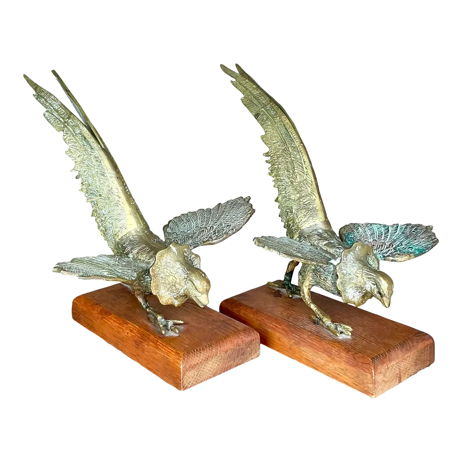Vintage Boho Brass Pheasants - a Pair
