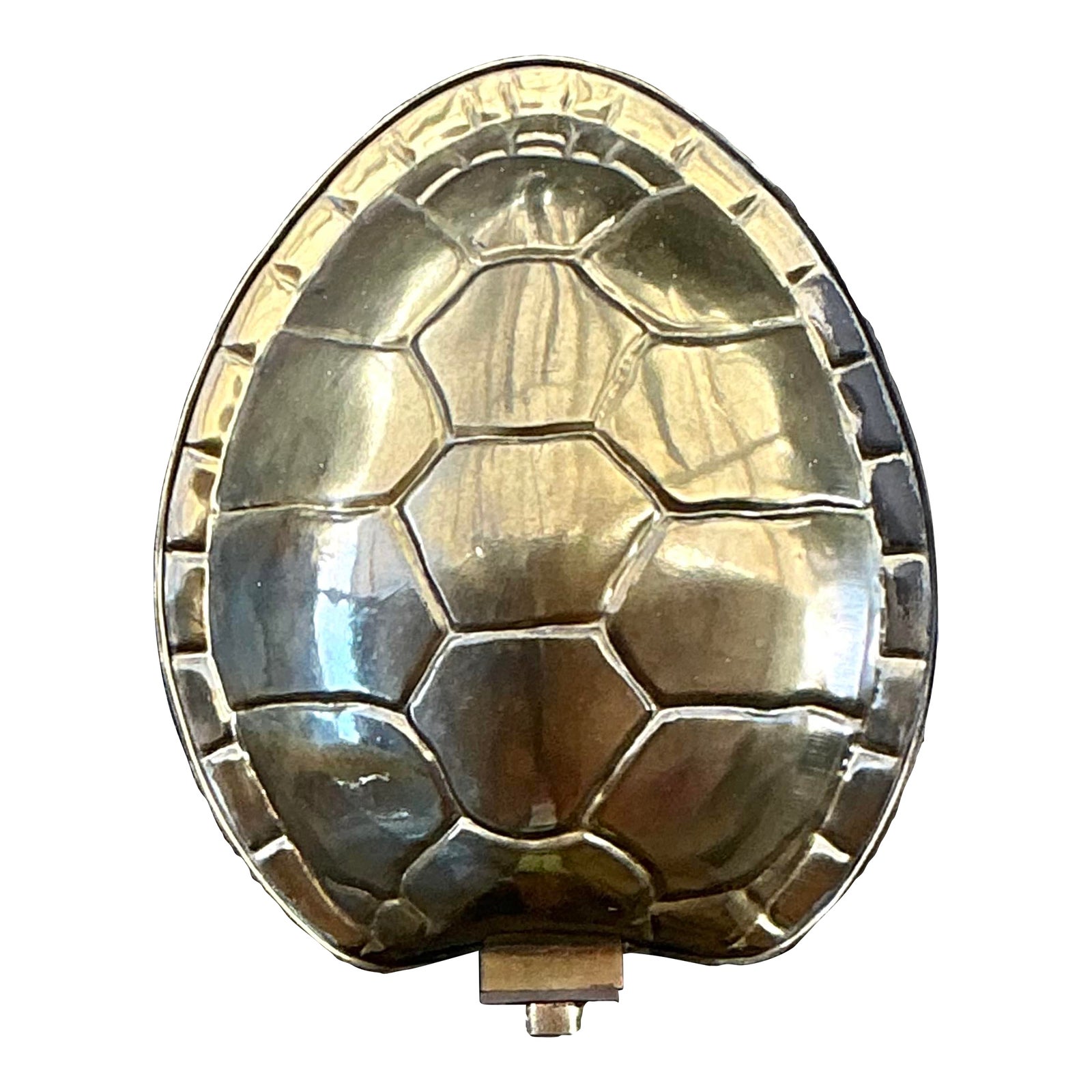 Vintage Boho Brass Tortoise Shell Sconce After Chapman - Detail view