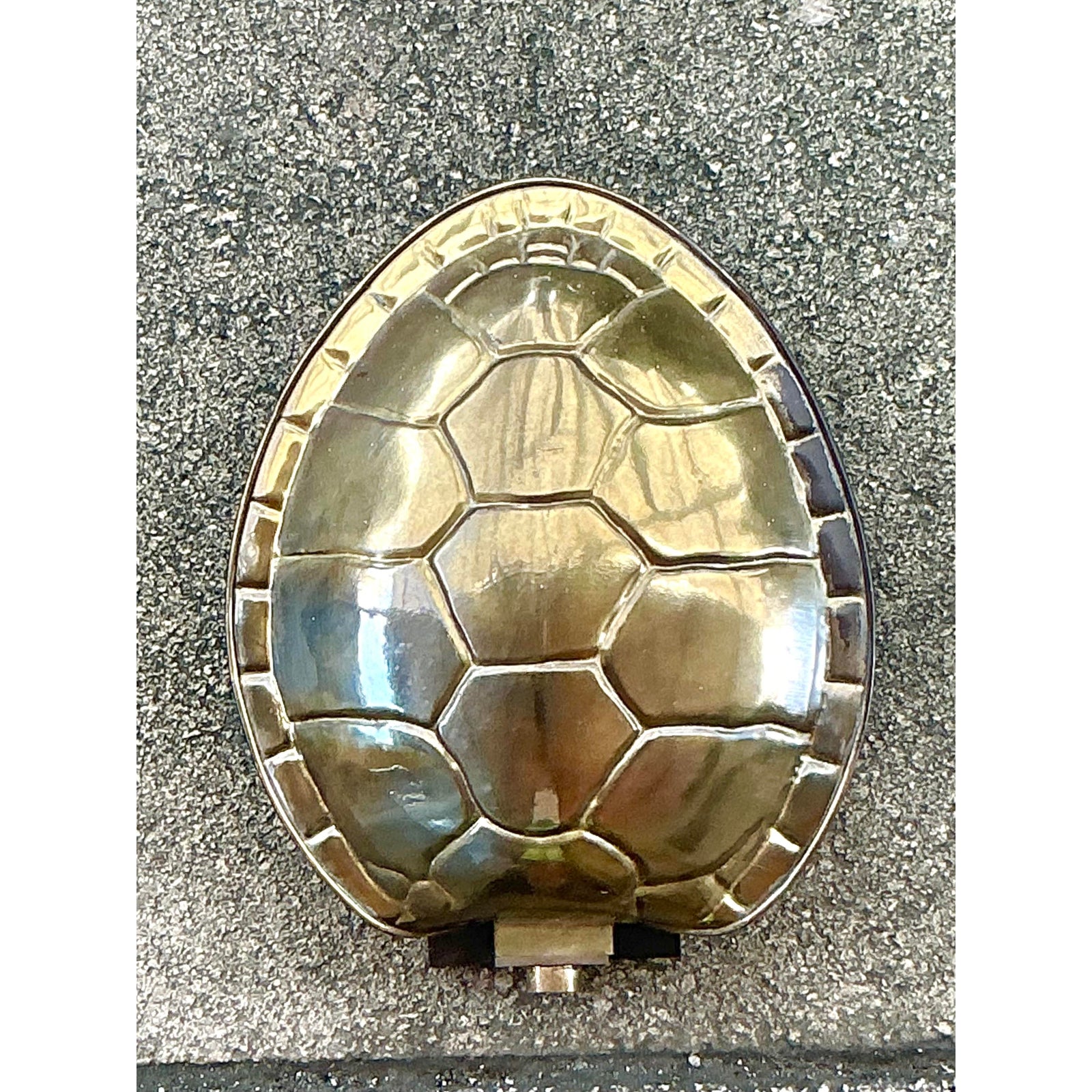 Vintage Boho Brass Tortoise Shell Sconce After Chapman - Side view