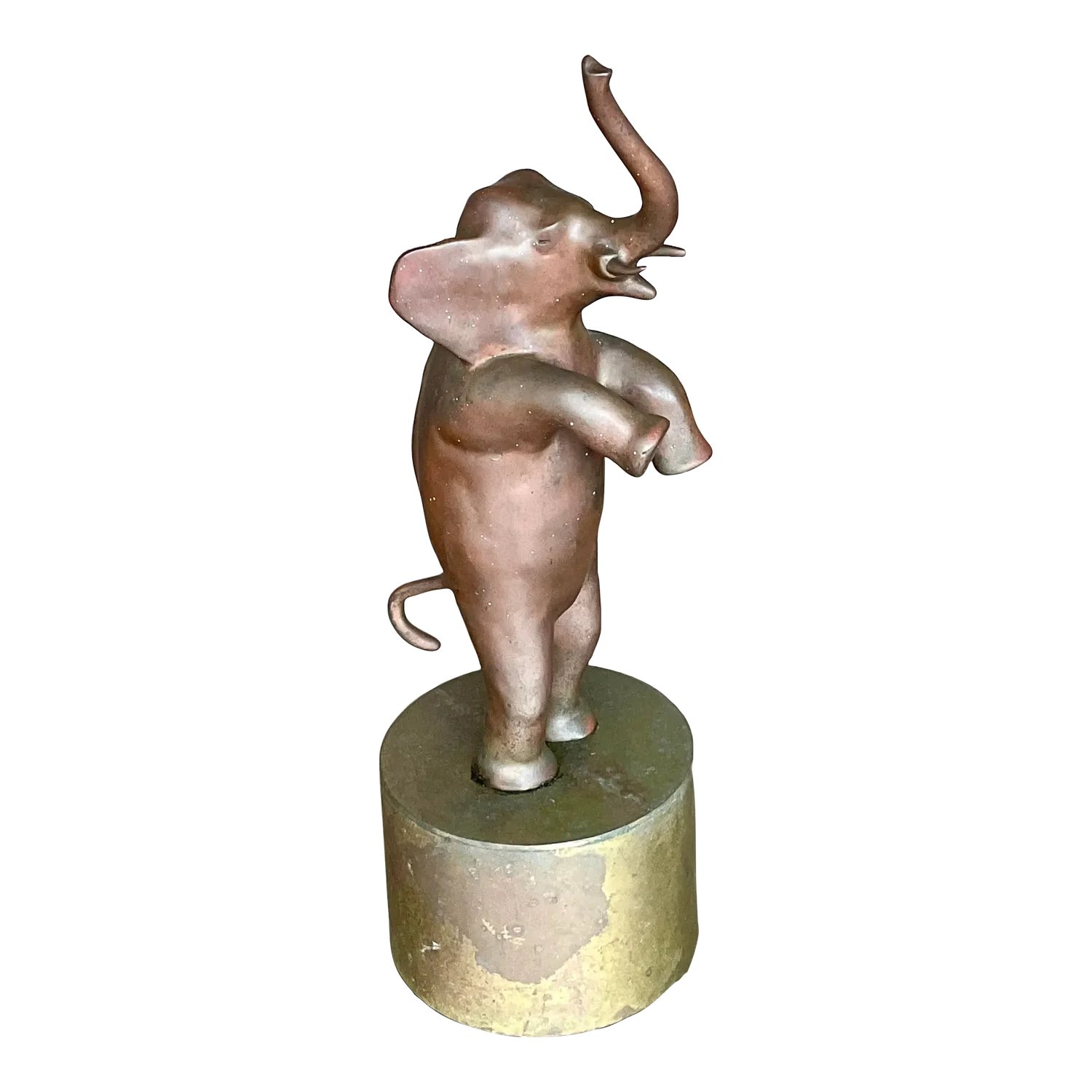 Vintage Boho Bronze Dancing Elephant Statue - Detail view