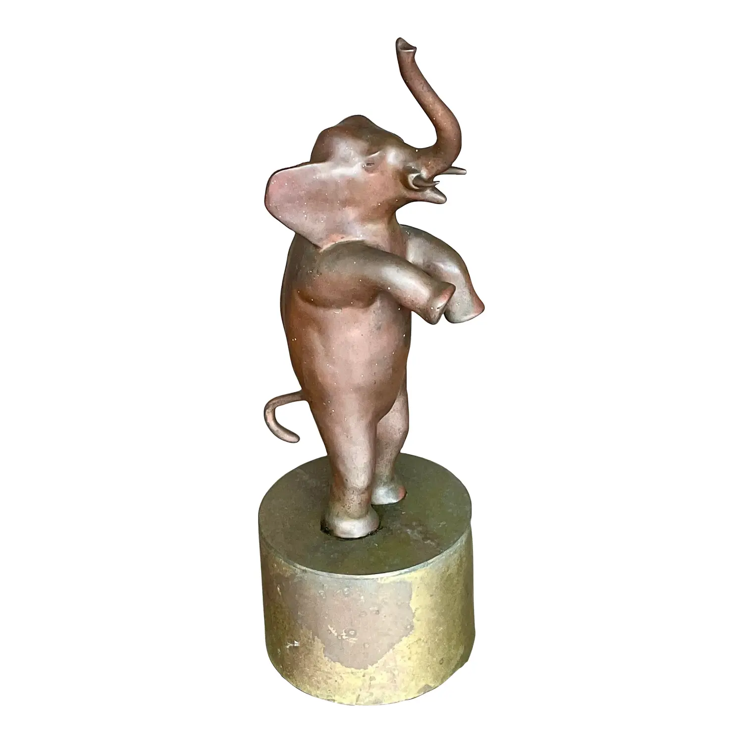 Vintage Boho Bronze Dancing Elephant Statue
