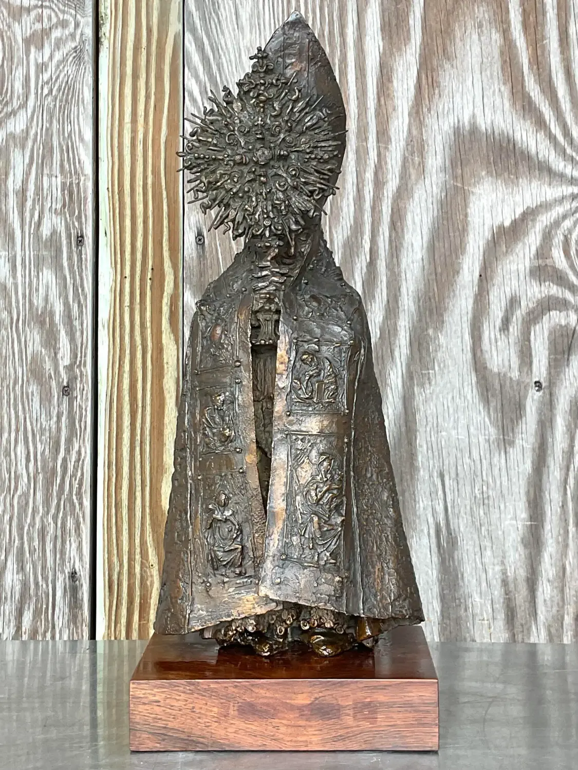 Vintage Boho Bruno Lucchesi Bronze Sculpture - Back view