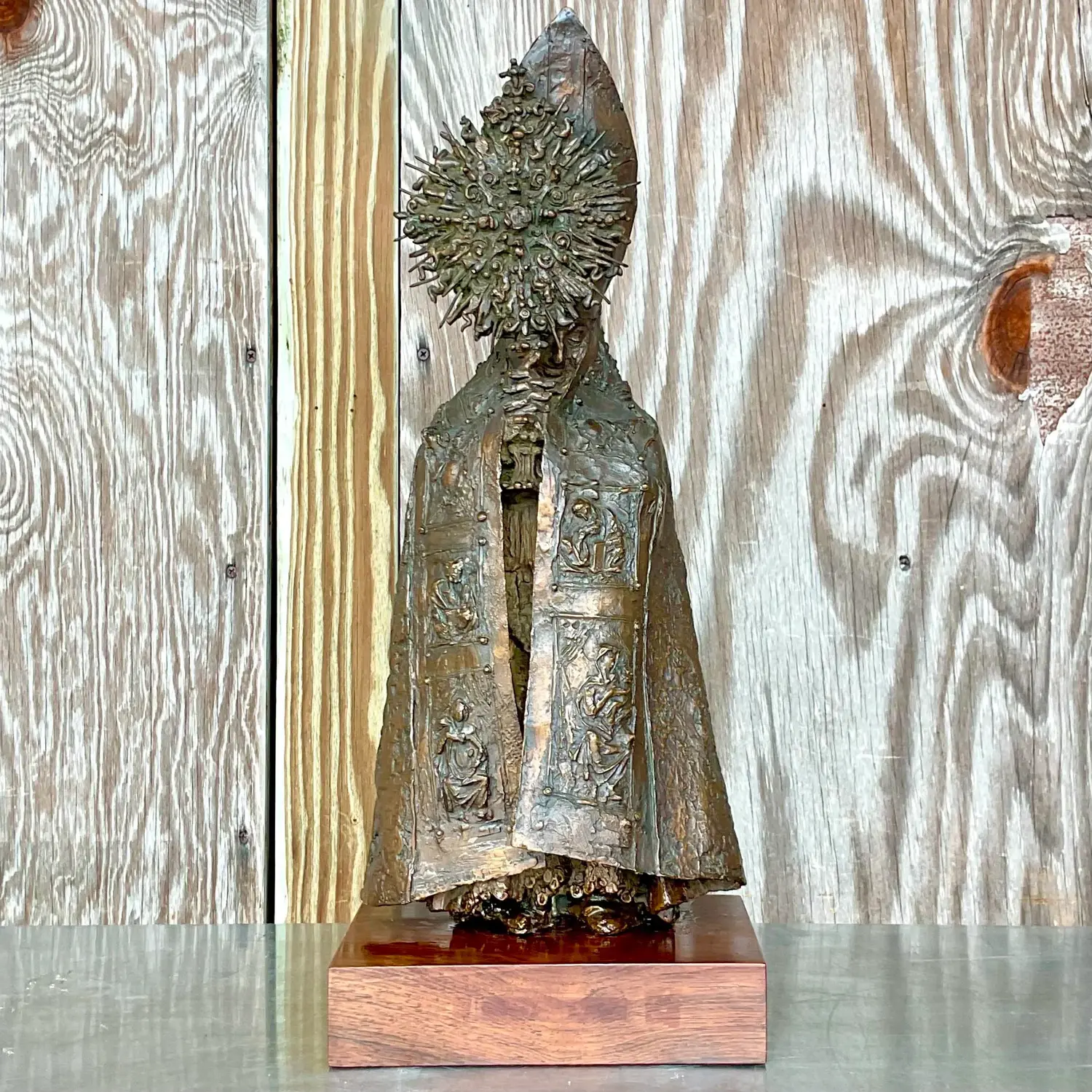 Vintage Boho Bruno Lucchesi Bronze Sculpture - Top view