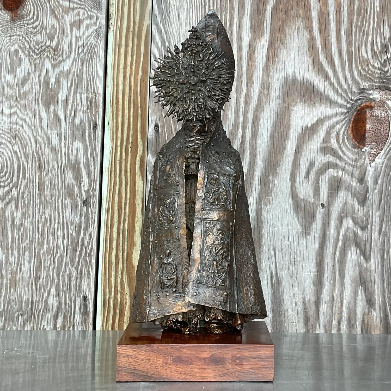 Vintage Boho Bruno Lucchesi Bronze Sculpture - Side view