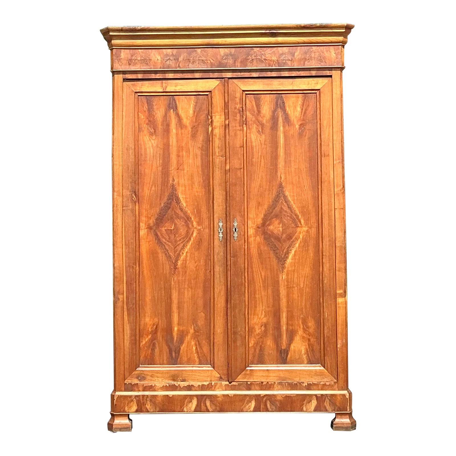 Vintage Boho Burl Wood Armoire - Detail view
