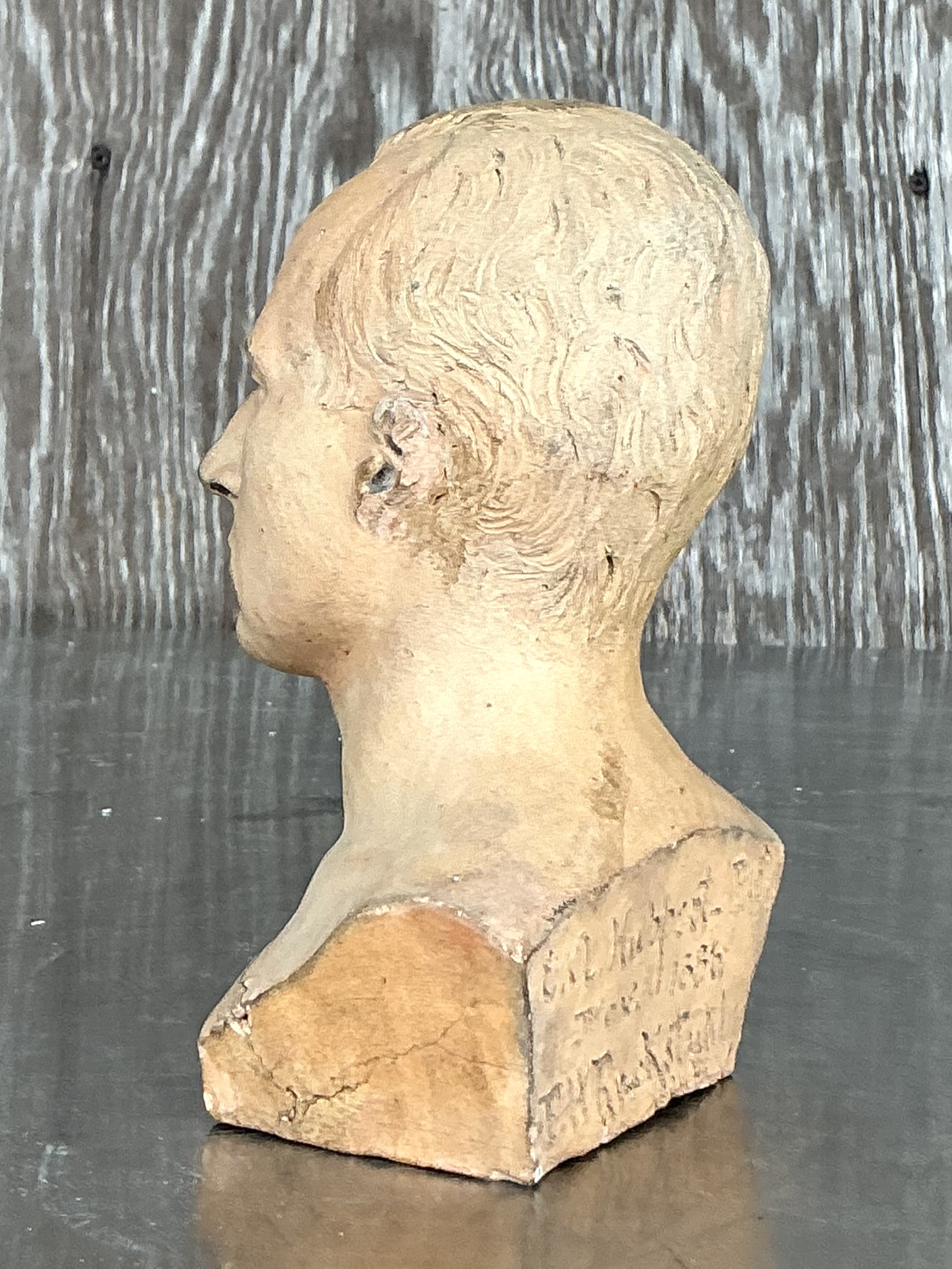 Vintage Boho Bust Of Man - Top view