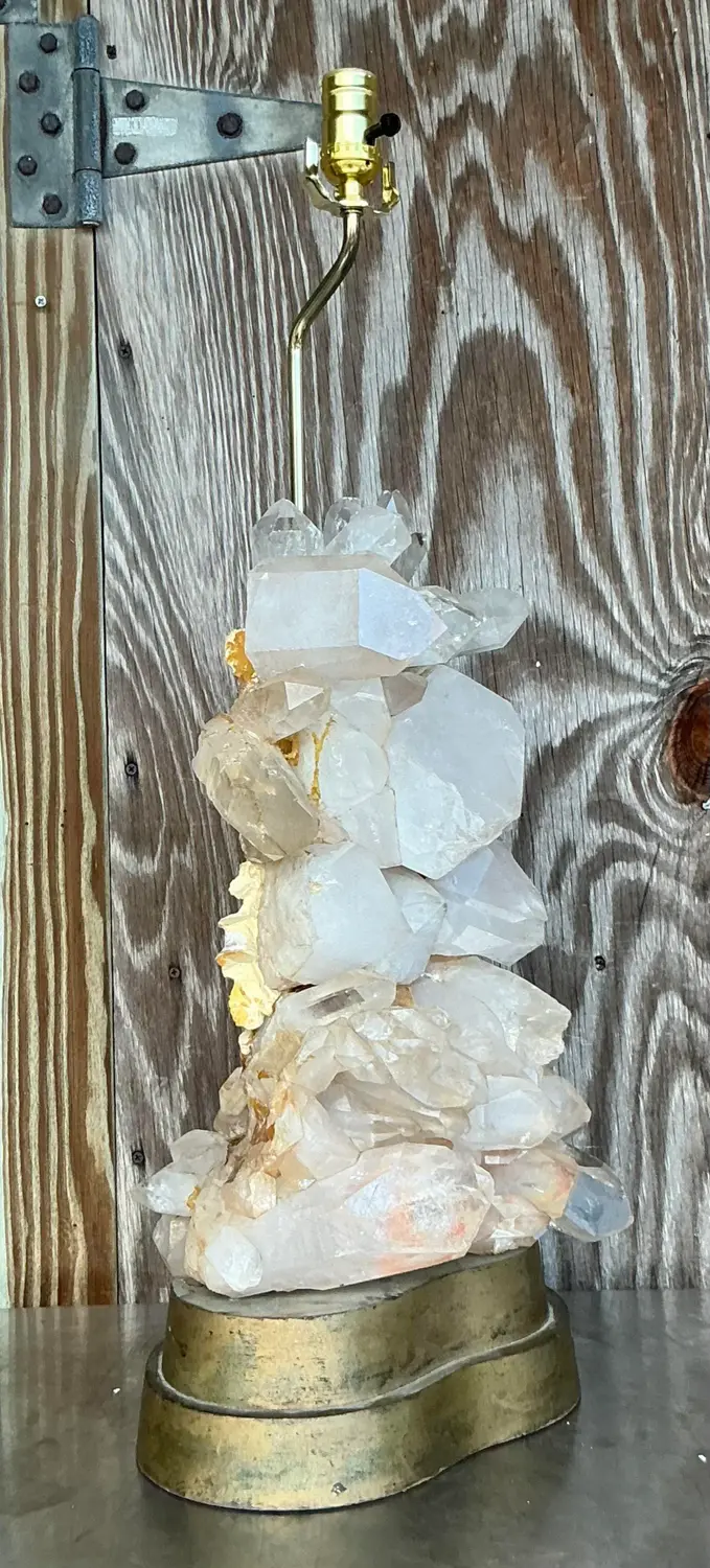 Vintage Boho Carole Stupell Crystals Lamp - Back view