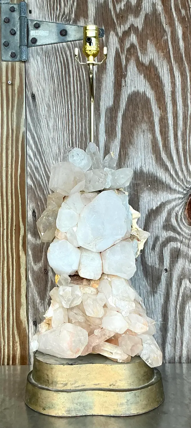 Vintage Boho Carole Stupell Crystals Lamp - Side view