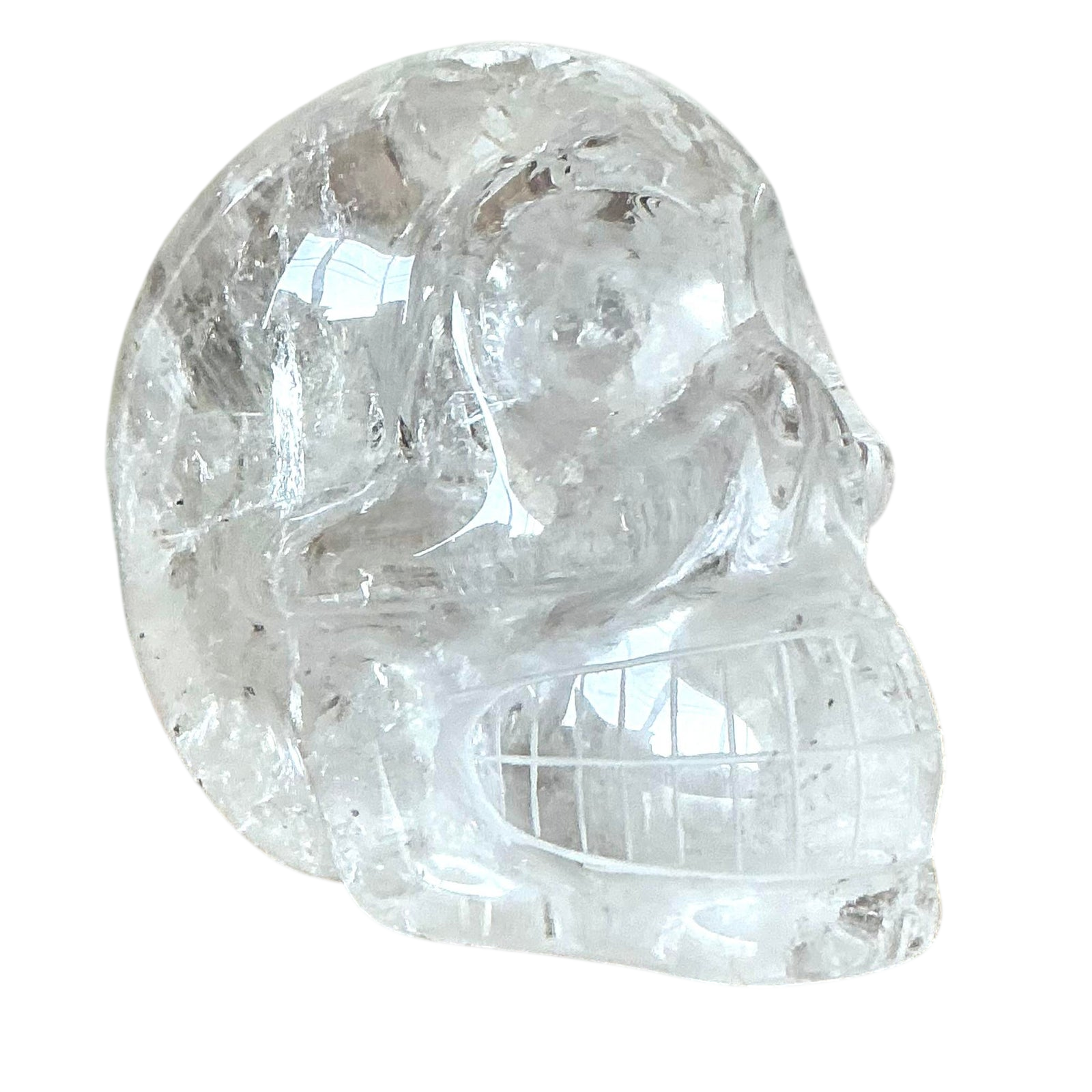 Vintage Boho Carved Rock Crystal Skull