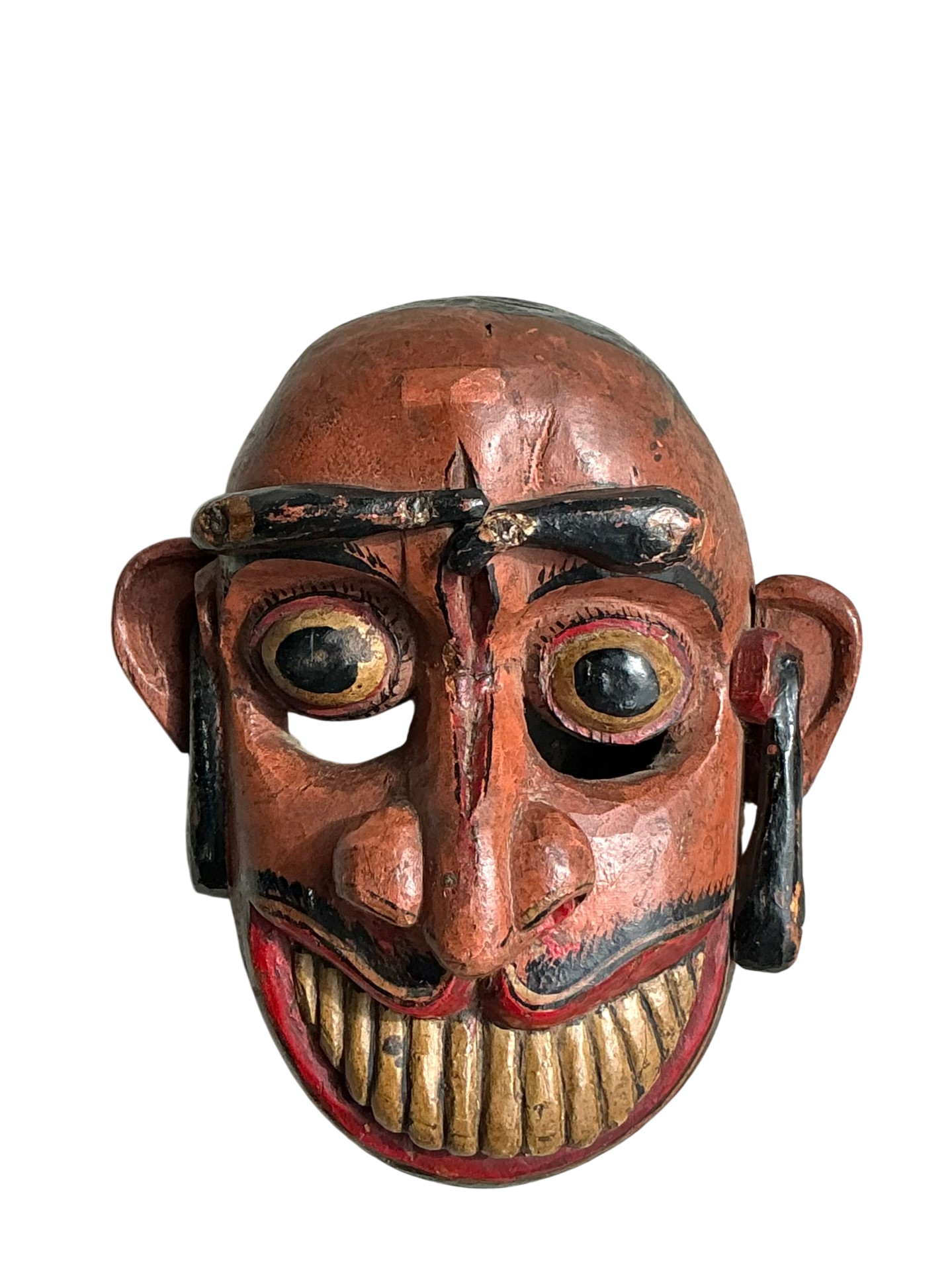 Vintage Boho Carved Wood Mask