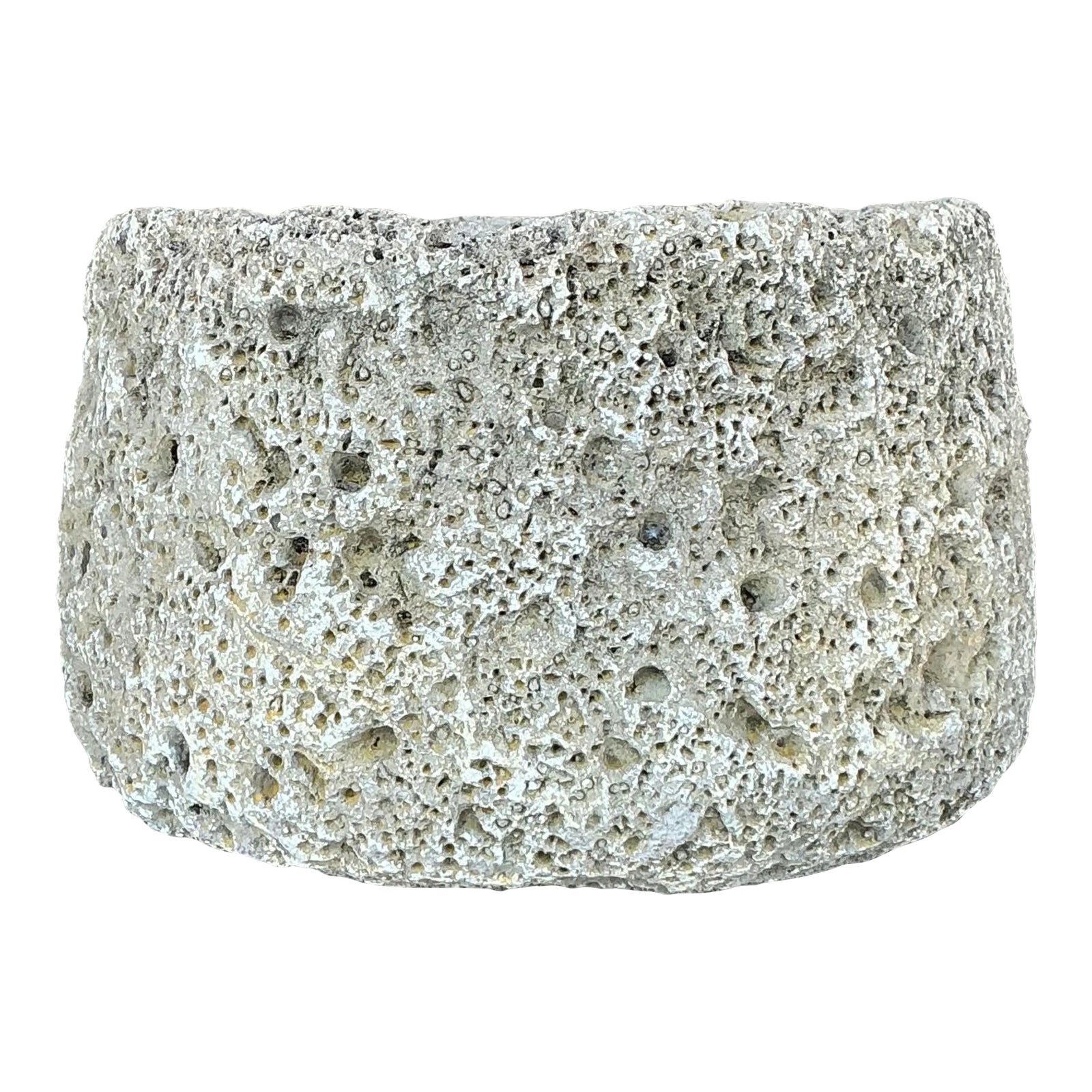 Vintage Boho Cast Cement Crater Planter
