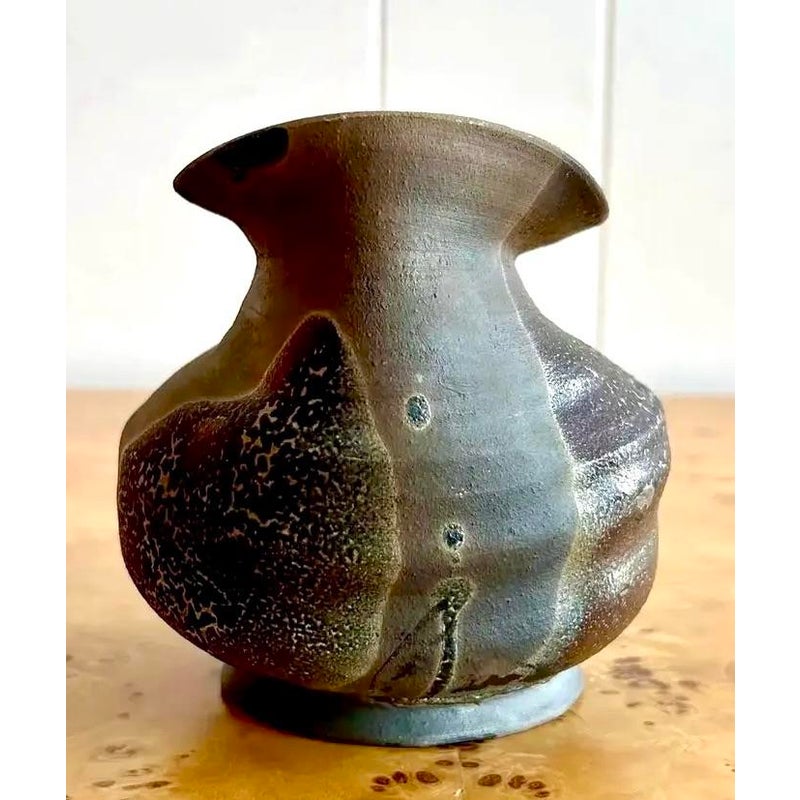 Vintage Boho Ceramic Vessel - Detail view
