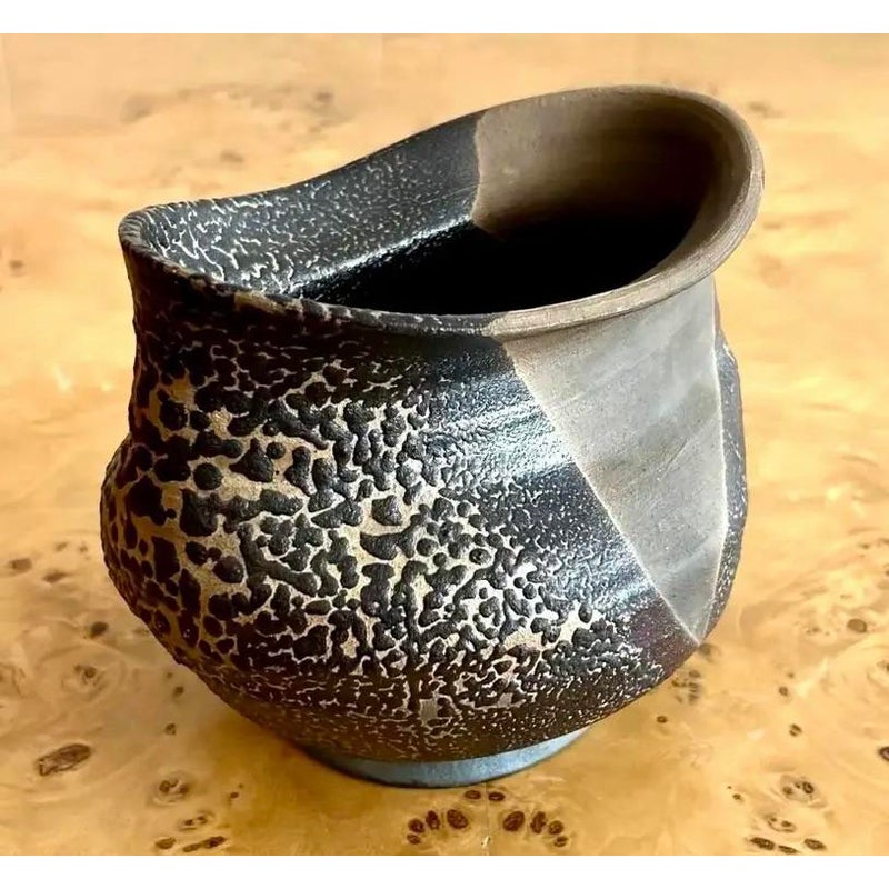 Vintage Boho Ceramic Vessel - Back view