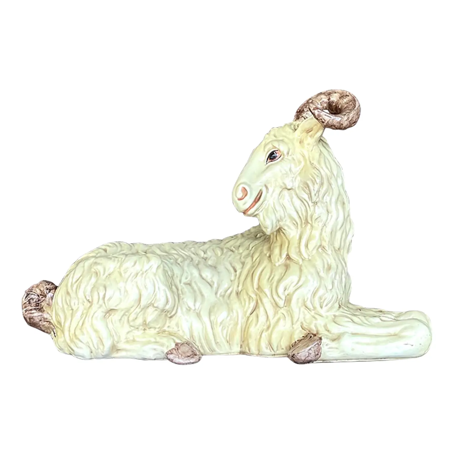 Vintage Boho Chalkware Big Horn Ram