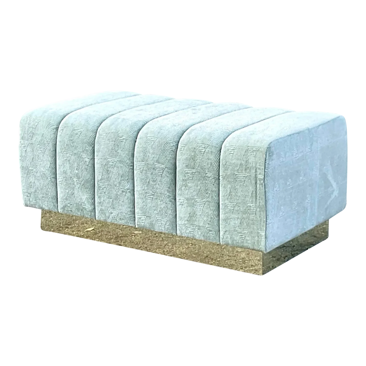 Vintage Boho Channel Tufted Ottoman - Detail view