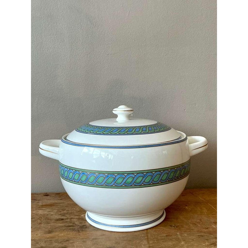 Vintage Boho Christofle "Torsada" Covered Vegetable Dish - Side view