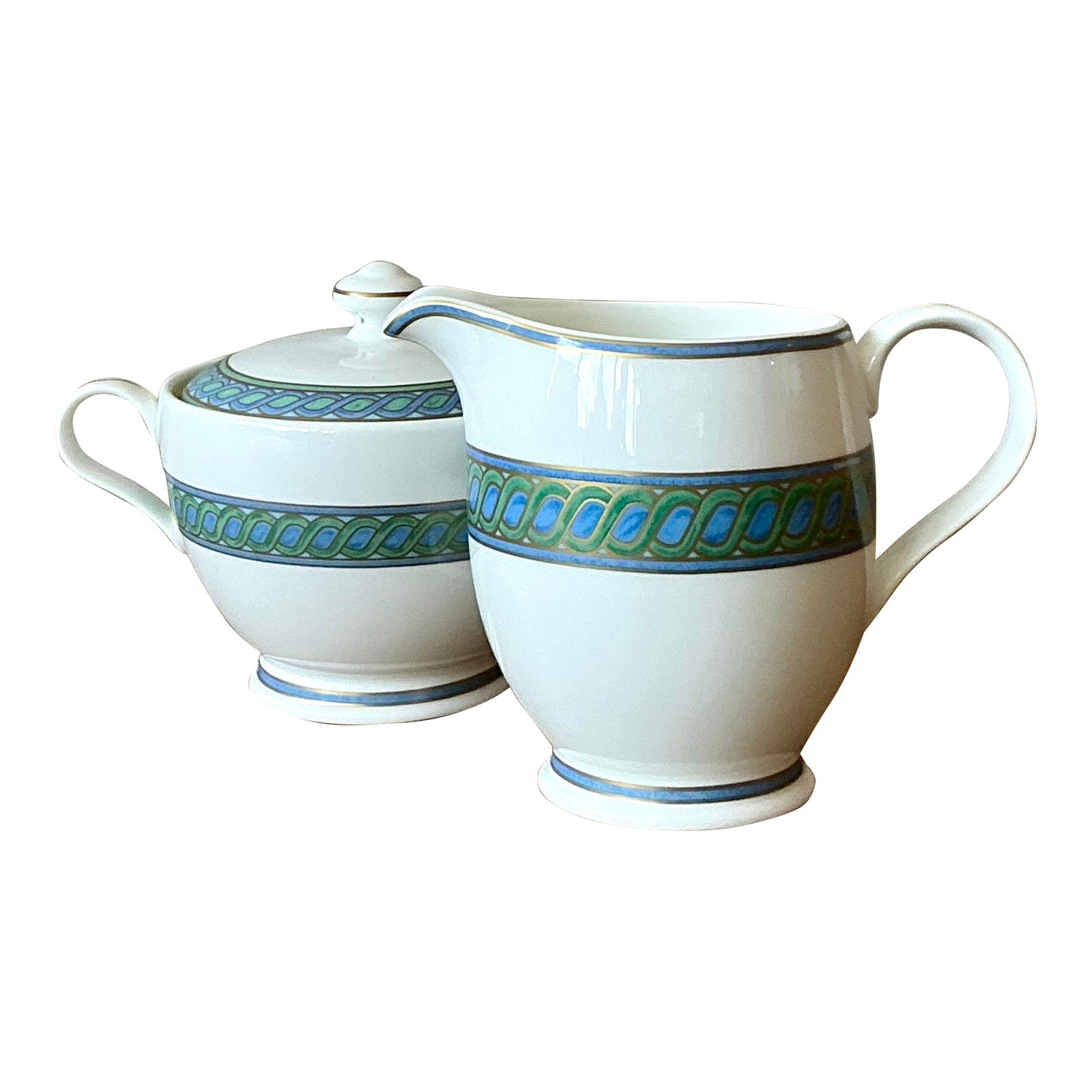 Vintage Boho Christofle "Torsada" Creamer & Lidded Sugar Bowl - A Pair