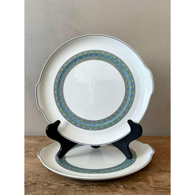 Vintage Boho Christofle "Torsada" Serving Platter - A Pair - Side view