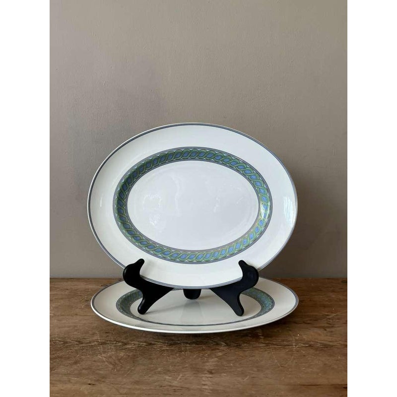 Vintage Boho Christofle "Torsada" Serving Platter - A Pair - Side view