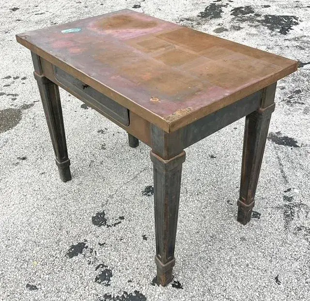 Vintage Boho Copper Wrapped Writing Desk - Detail view