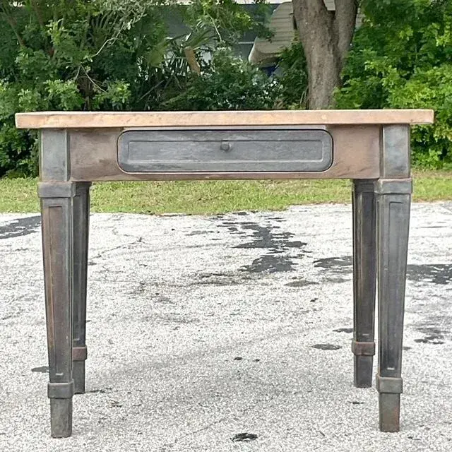 Vintage Boho Copper Wrapped Writing Desk - Top view