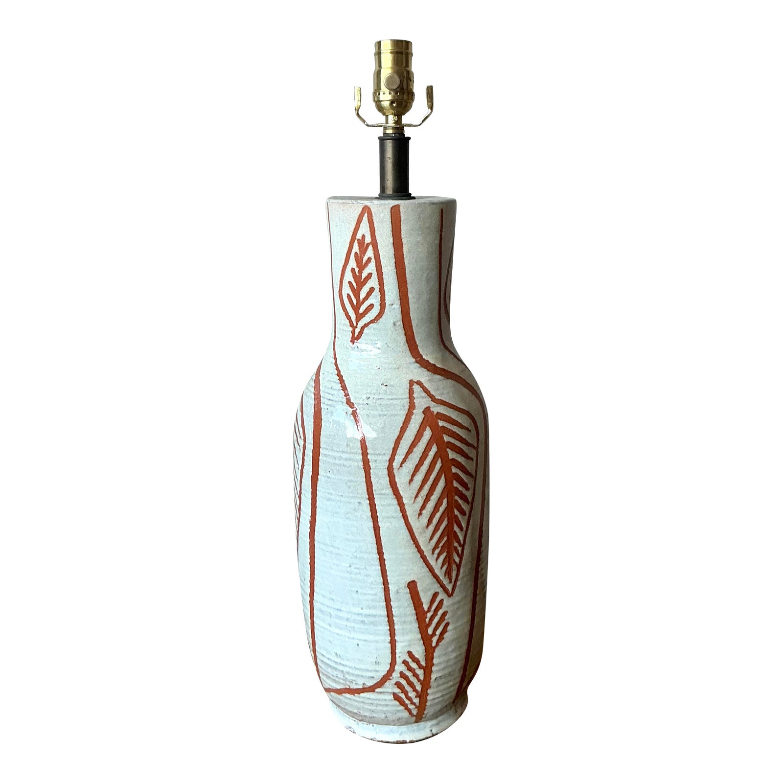 Vintage Boho Design Technics Glazed Ceramic Lamp